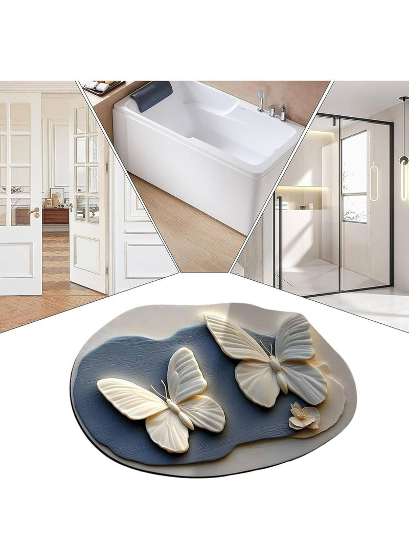 3D decorative raised/embossed erfly mat, Anti-Fatigue Floor Mat,Comfort Standing Mat Super Soft, Non-Slip And Absorbent.Machine Bathroom Carpet, Shower And Bathtub Bathroom Mat ( 38 x 58 cm) - Image 2